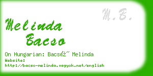 melinda bacso business card